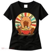 Cute Capybara Eating Ra Funny Animal Anime Manga  Women's T-Shirt thumb 0