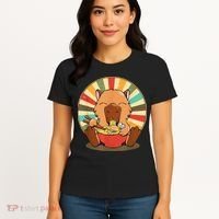 Cute Capybara Eating Ra Funny Animal Anime Manga  Women's T-Shirt thumb 4
