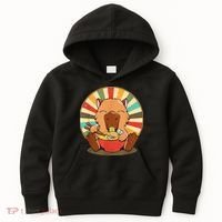 Cute Capybara Eating Ra Funny Animal Anime Manga  Kids Hoodie thumb 0