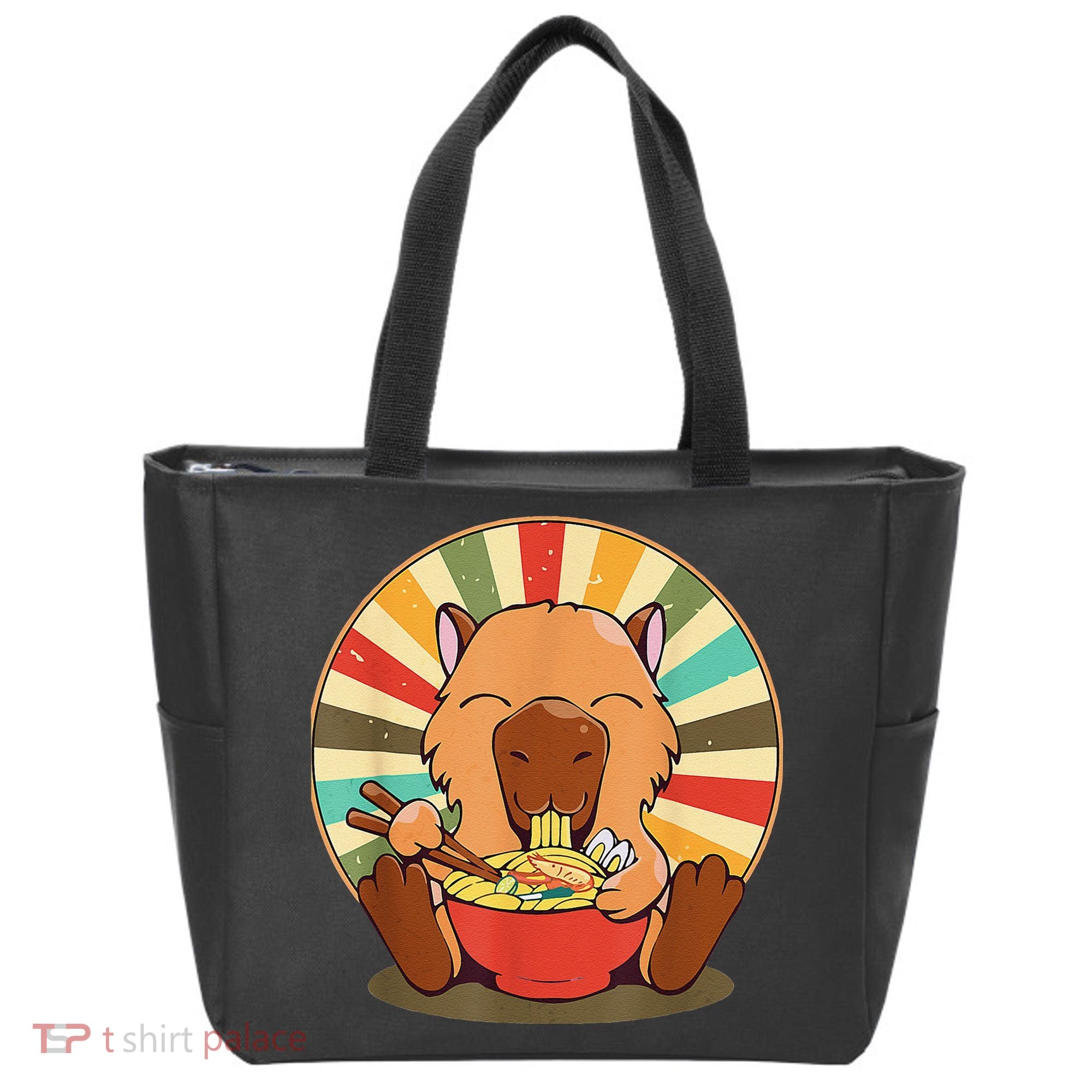 Cute Capybara Eating Ra Funny Animal Anime Manga  Tote Bag