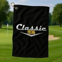 Classic Car Emblem 1936 90th Birthday Golf Towel thumb 1