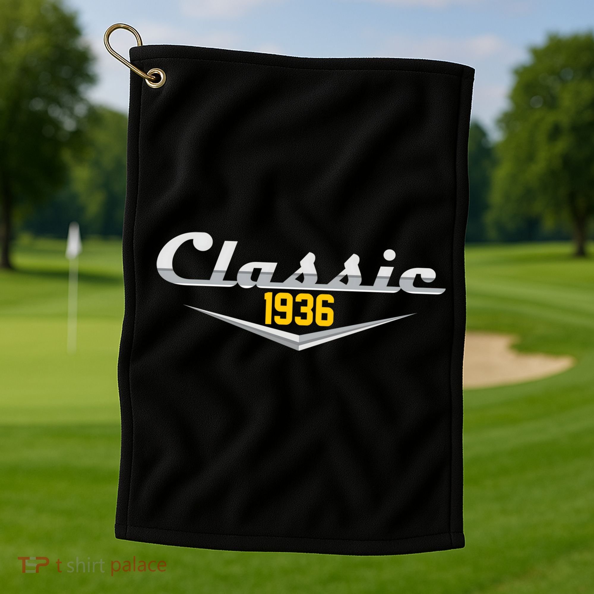 Classic Car Emblem 1936 90th Birthday Golf Towel