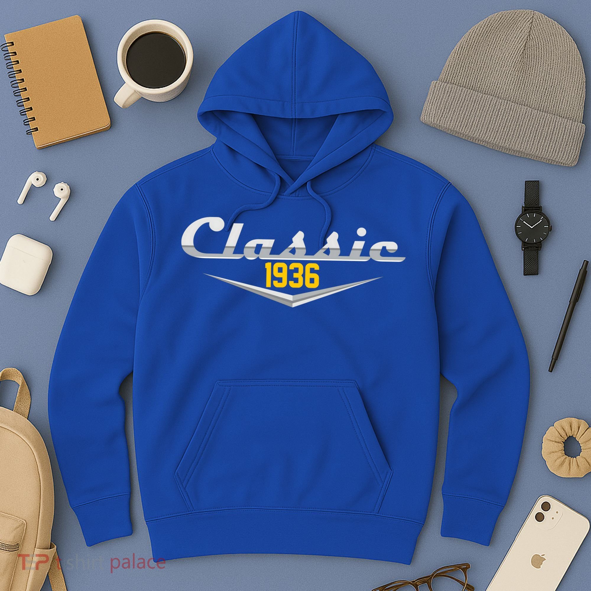 Classic Car Emblem 1936 90th Birthday Hoodie