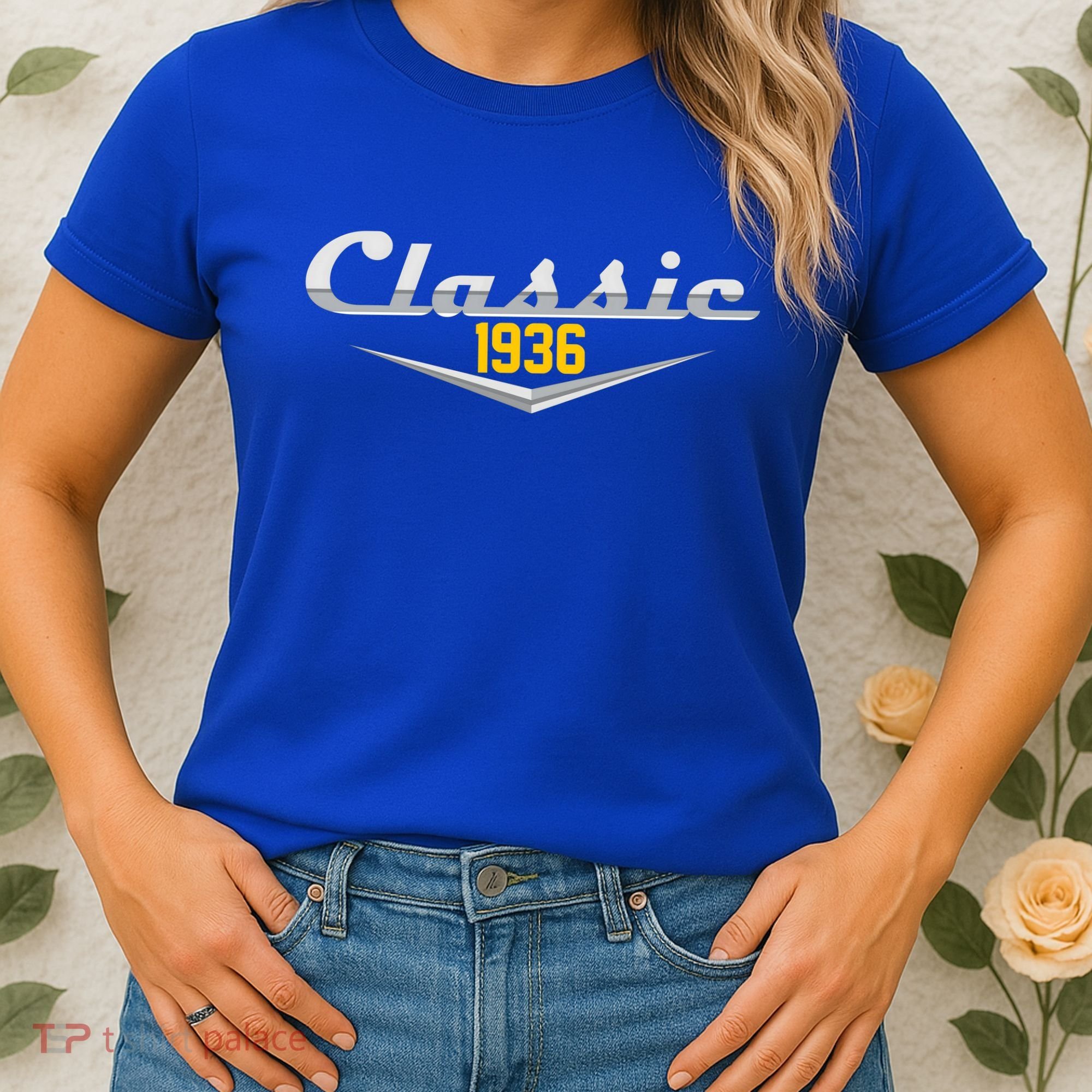 Classic Car Emblem 1936 90th Birthday Women's T-Shirt