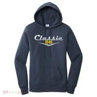 Classic Car Emblem 1946 80th Birthday Women's Hoodie thumb 0