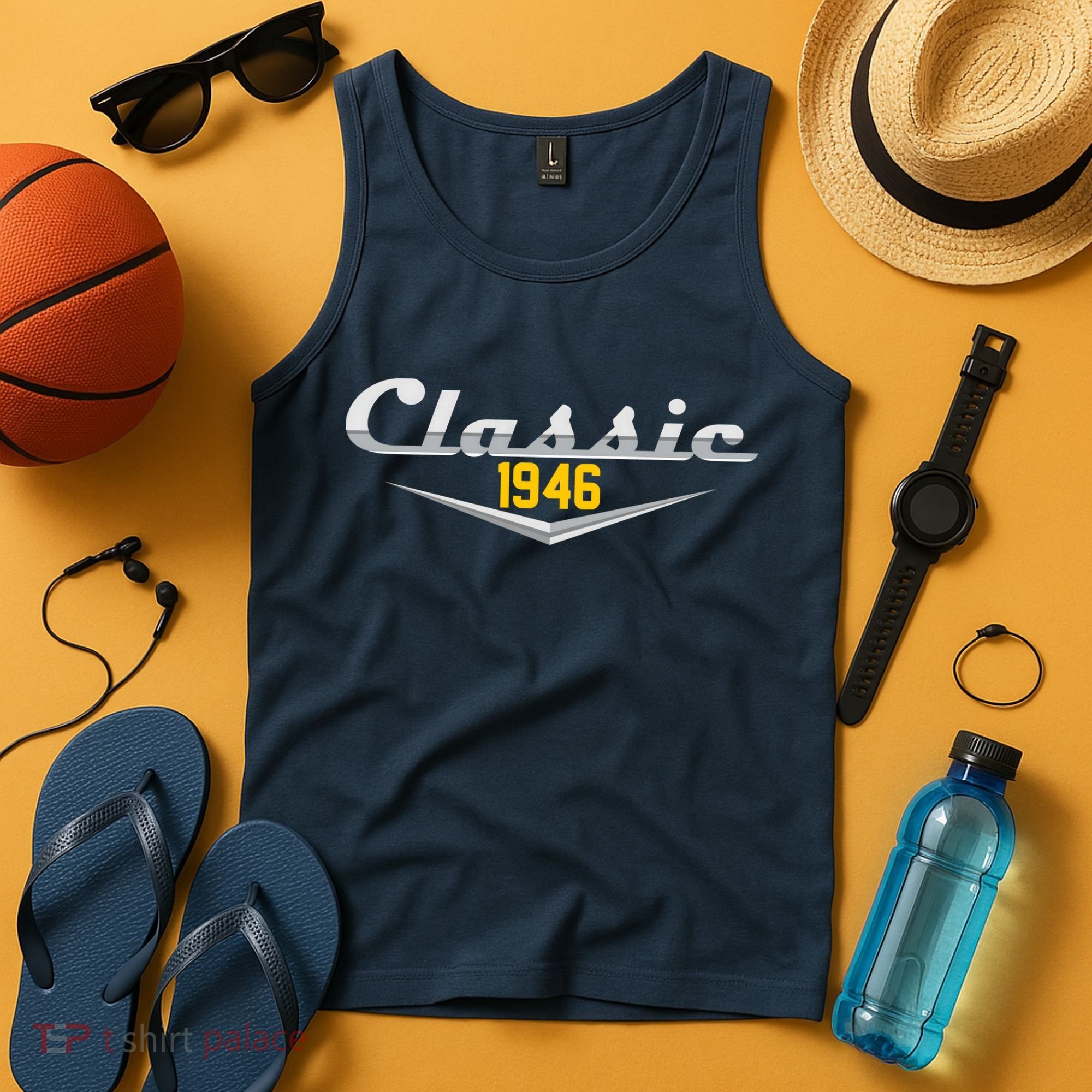Classic Car Emblem 1946 80th Birthday Tank Top