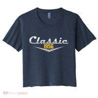 Classic Car Emblem 1956 70th Birthday Women's Crop Top Tee thumb 0