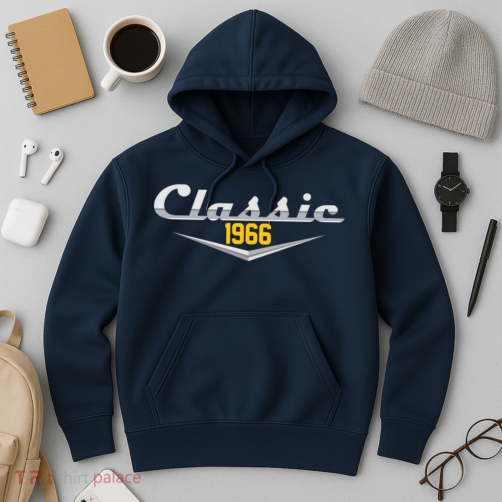 Classic Car Emblem 1966 60th Birthday Hoodie