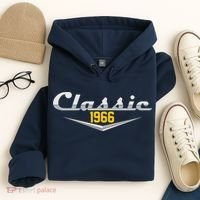 Classic Car Emblem 1966 60th Birthday Hoodie thumb 4