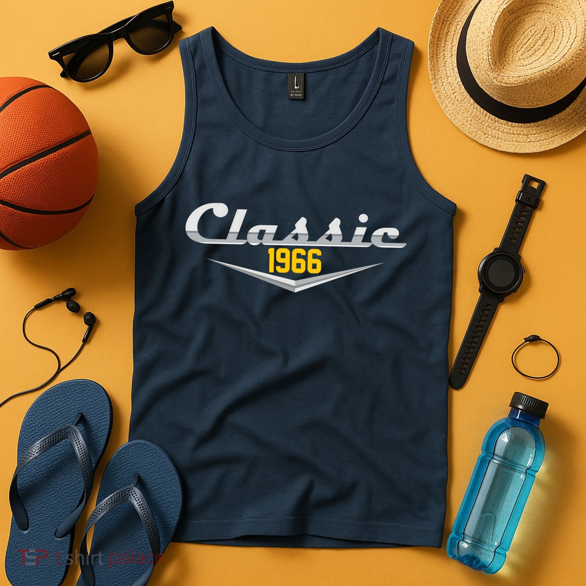 Classic Car Emblem 1966 60th Birthday Tank Top