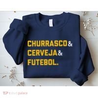 Churrasco Cerveja E Futebol Brazil Soccer Brasil Sweatshirt thumb 2