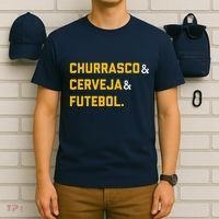 Churrasco Cerveja E Futebol Brazil Soccer Brasil T-Shirt thumb 6