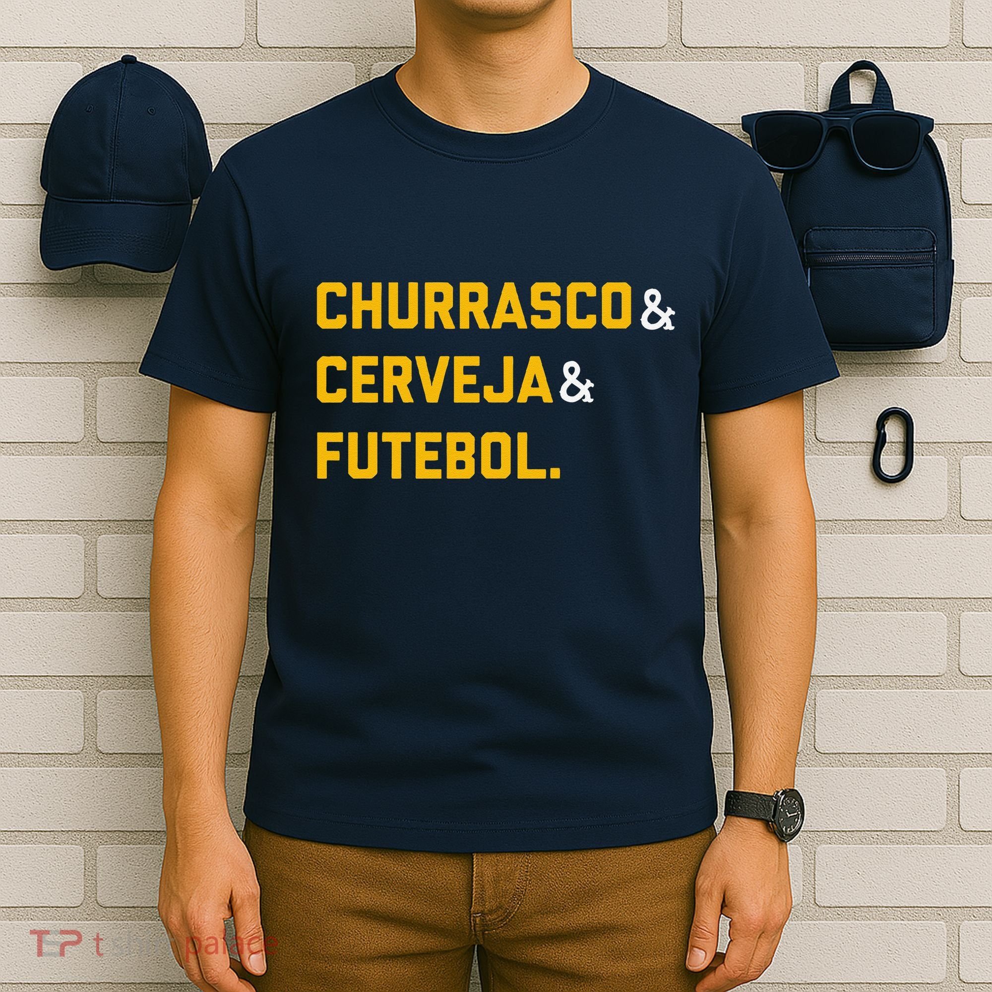 Churrasco Cerveja E Futebol Brazil Soccer Brasil T-Shirt
