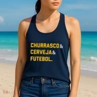 Churrasco Cerveja E Futebol Brazil Soccer Brasil Women's Tank Top thumb 2
