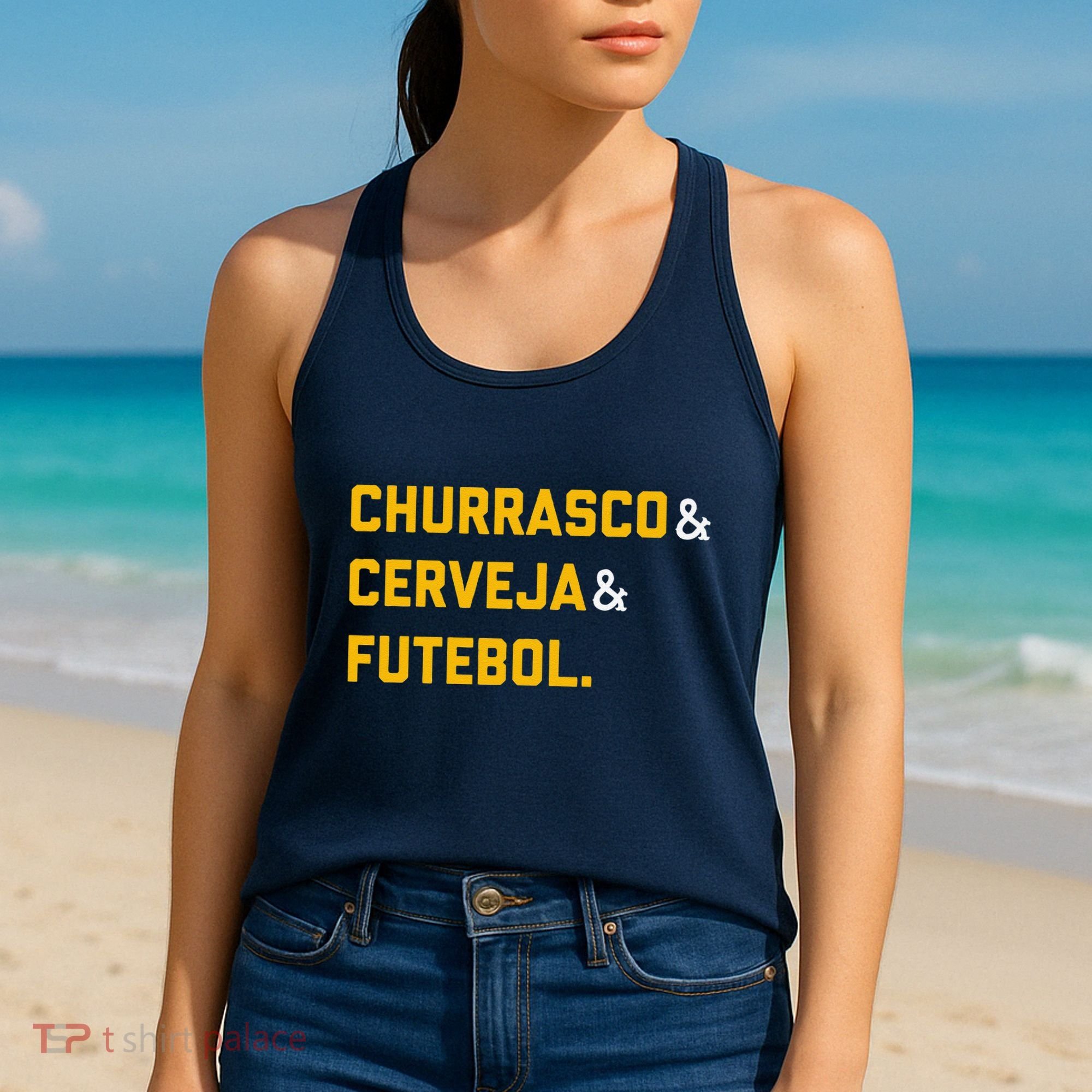 Churrasco Cerveja E Futebol Brazil Soccer Brasil Women's Tank Top