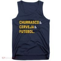 Churrasco Cerveja E Futebol Brazil Soccer Brasil Tank Top thumb 0