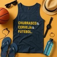 Churrasco Cerveja E Futebol Brazil Soccer Brasil Tank Top thumb 4