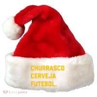 Churrasco Cerveja E Futebol Brazil Soccer Brasil Santa Hat thumb 0