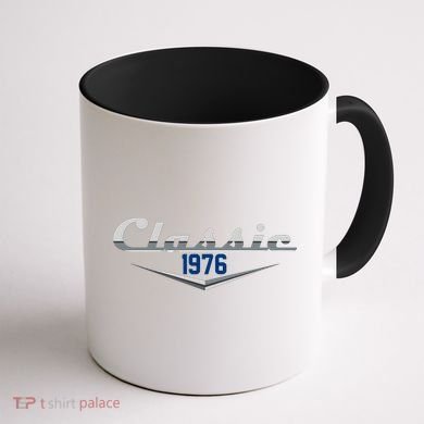 Classic Car Emblem 1976 50th Birthday Coffee Mug back
