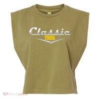 Classic Car Emblem 1986 40th Birthday Garment-Dyed Women's Muscle Tee thumb 0