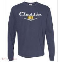 Classic Car Emblem 1986 40th Birthday Comfort Colors Heavyweight Long Sleeve T-Shirt thumb 0