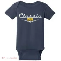 Classic Car Emblem 1986 40th Birthday Baby Bodysuit thumb 0