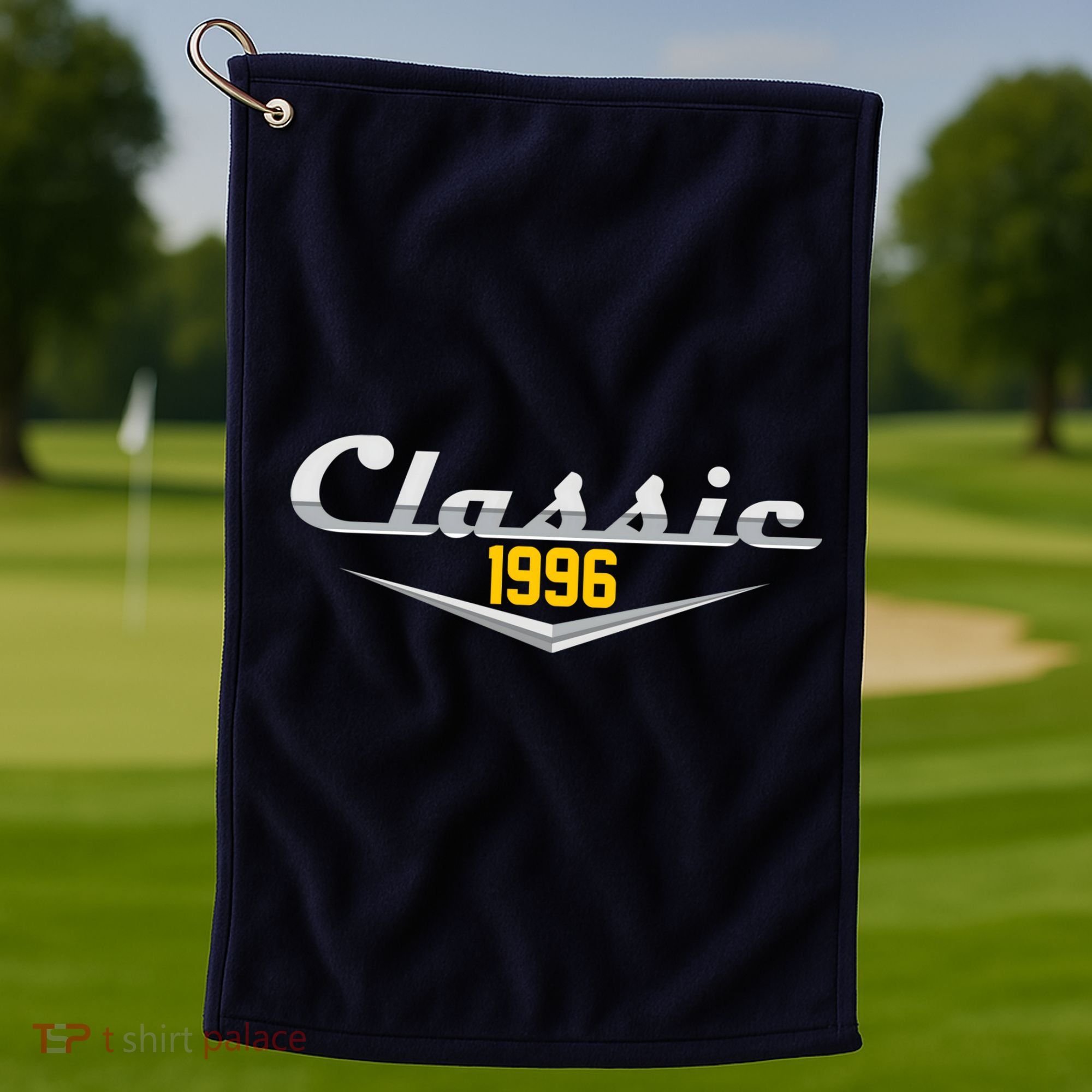 Classic Car Emblem 1996 30th Birthday Golf Towel