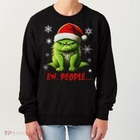 Christmas Cat Ew People Meowy Cat Lovers Women's Sweatshirt thumb 0