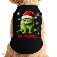 Christmas Cat Ew People Meowy Cat Lovers Doggie Tank thumb 0
