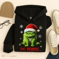 Christmas Cat Ew People Meowy Cat Lovers Hoodie thumb 4