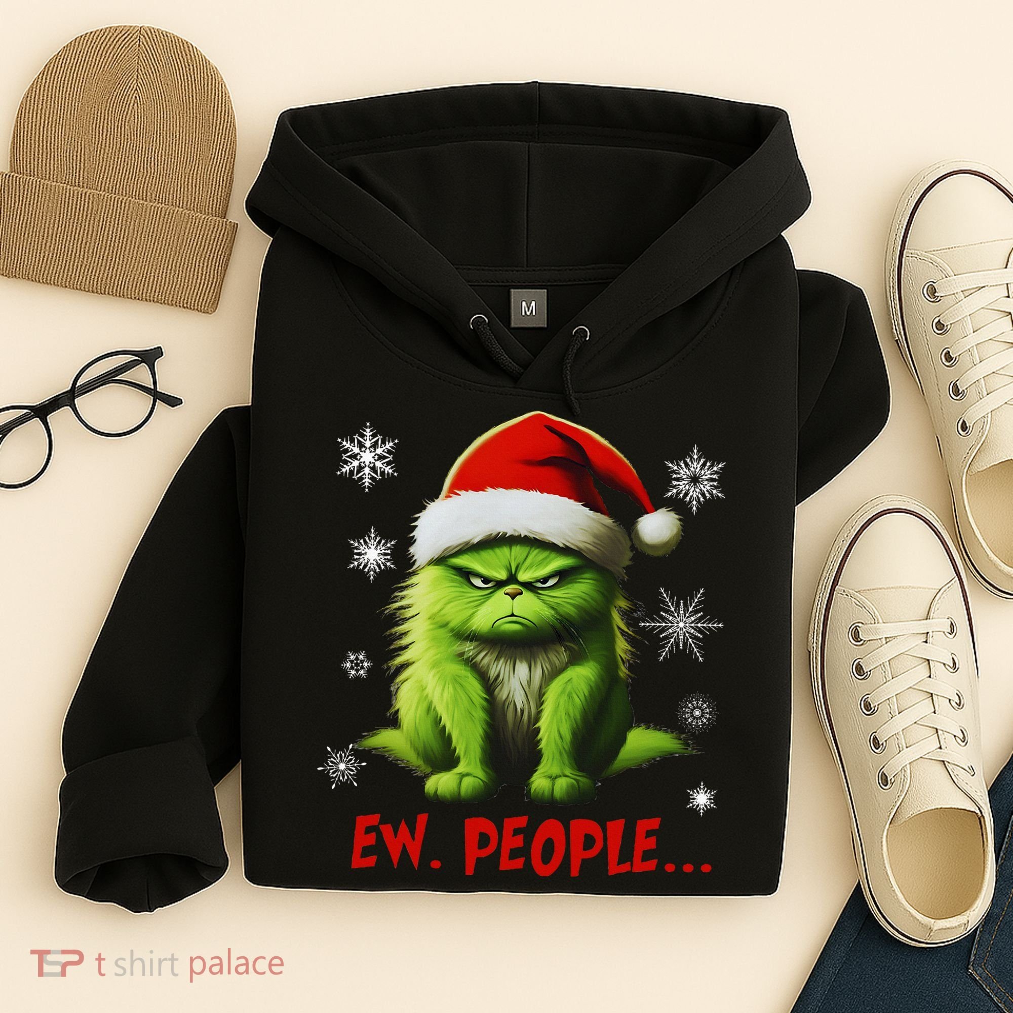 Christmas Cat Ew People Meowy Cat Lovers Hoodie
