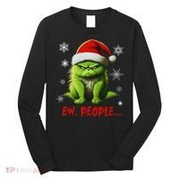 Christmas Cat Ew People Meowy Cat Lovers Long Sleeve Shirt thumb 0