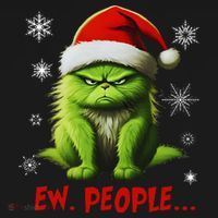 Christmas Cat Ew People Meowy Cat Lovers Sweatshirt thumb 3