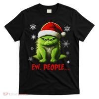 Christmas Cat Ew People Meowy Cat Lovers T-Shirt thumb 0