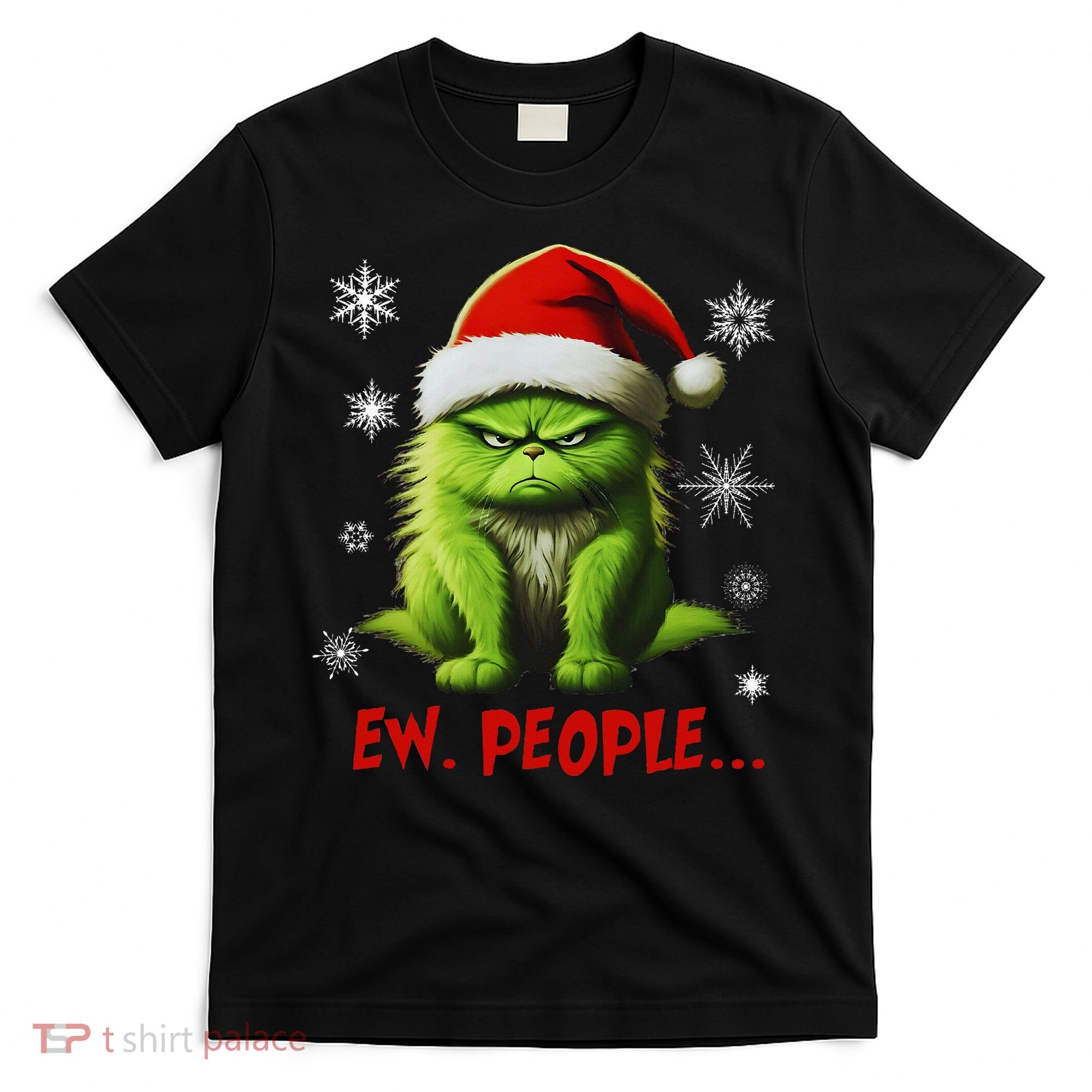 Christmas Cat Ew People Meowy Cat Lovers T-Shirt