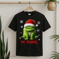 Christmas Cat Ew People Meowy Cat Lovers T-Shirt thumb 2