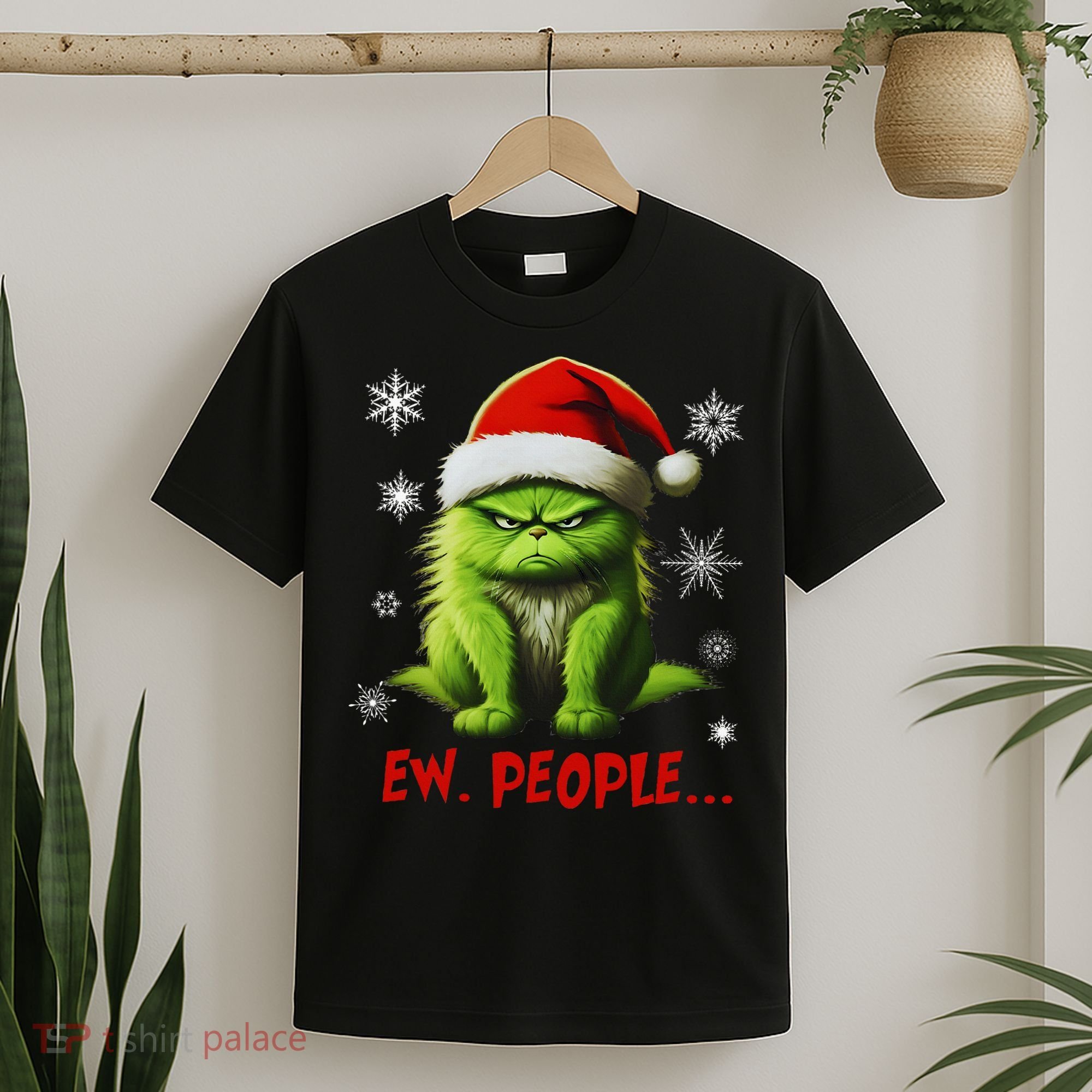 Christmas Cat Ew People Meowy Cat Lovers T-Shirt