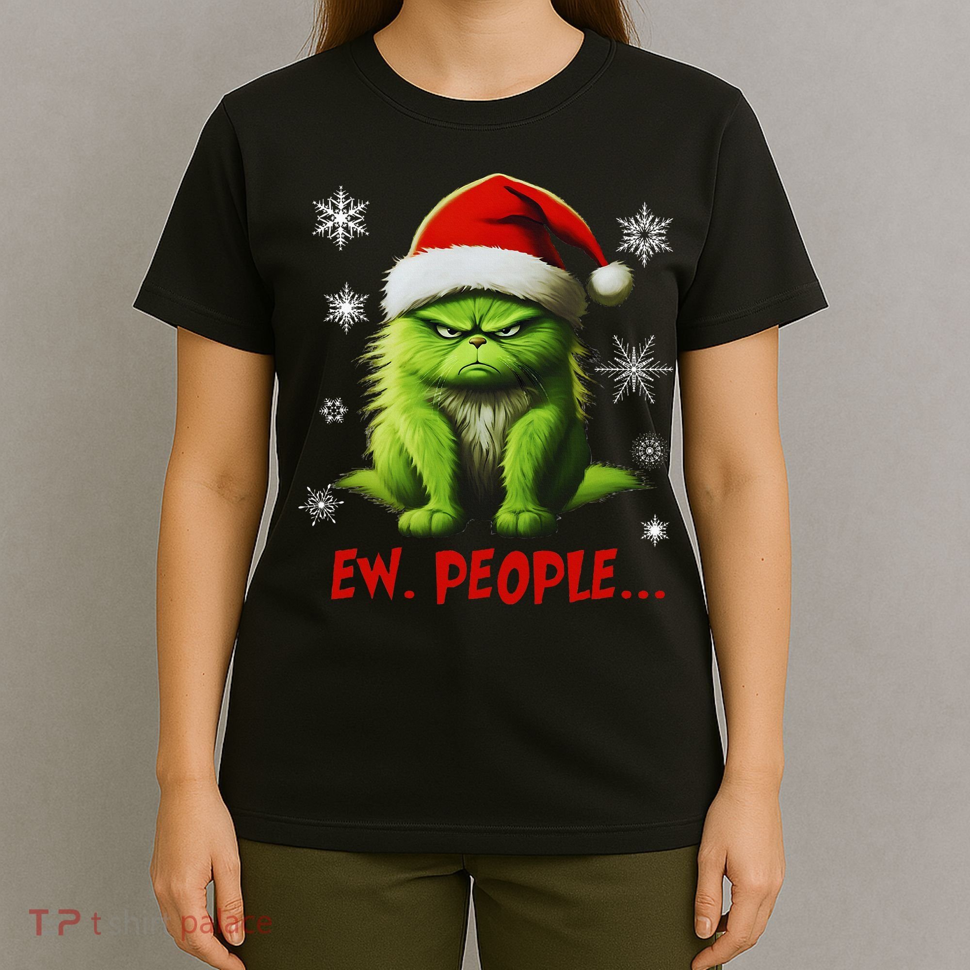 Christmas Cat Ew People Meowy Cat Lovers T-Shirt
