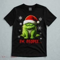 Christmas Cat Ew People Meowy Cat Lovers T-Shirt thumb 5