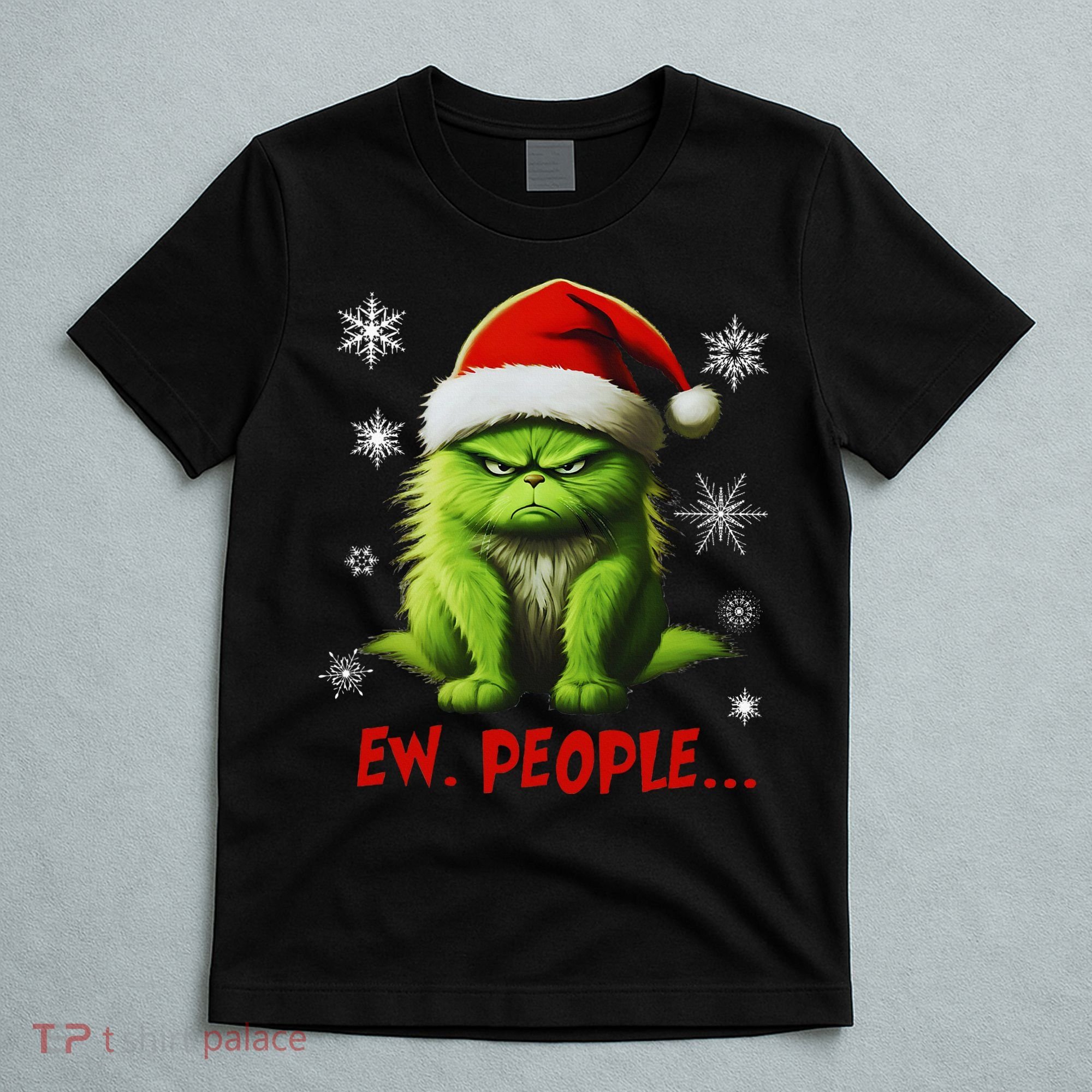 Christmas Cat Ew People Meowy Cat Lovers T-Shirt
