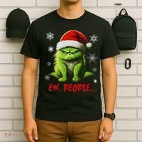 Christmas Cat Ew People Meowy Cat Lovers T-Shirt thumb 6
