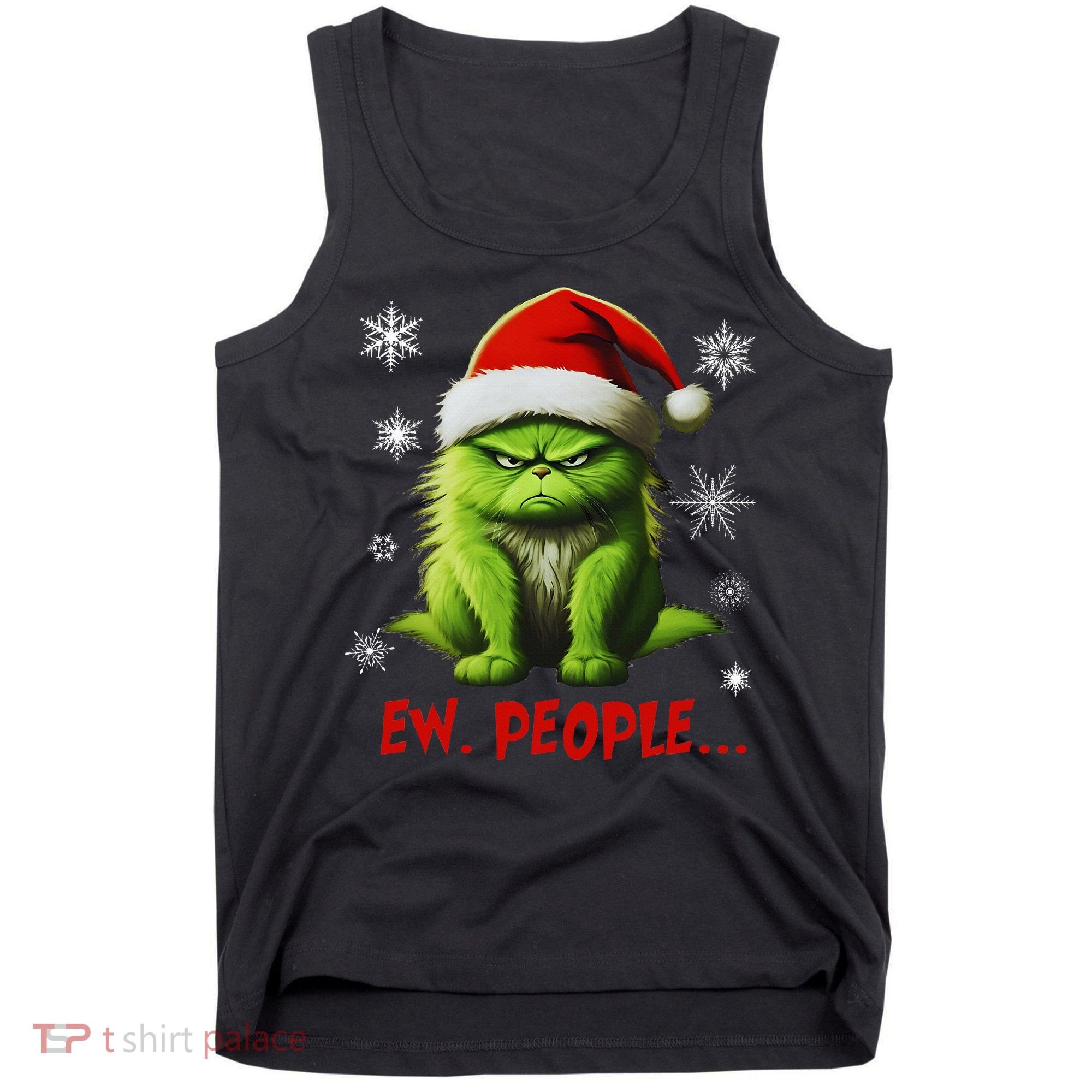Christmas Cat Ew People Meowy Cat Lovers Tank Top