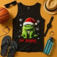 Christmas Cat Ew People Meowy Cat Lovers Tank Top thumb 4