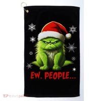 Christmas Cat Ew People Meowy Cat Lovers Golf Towel thumb 0