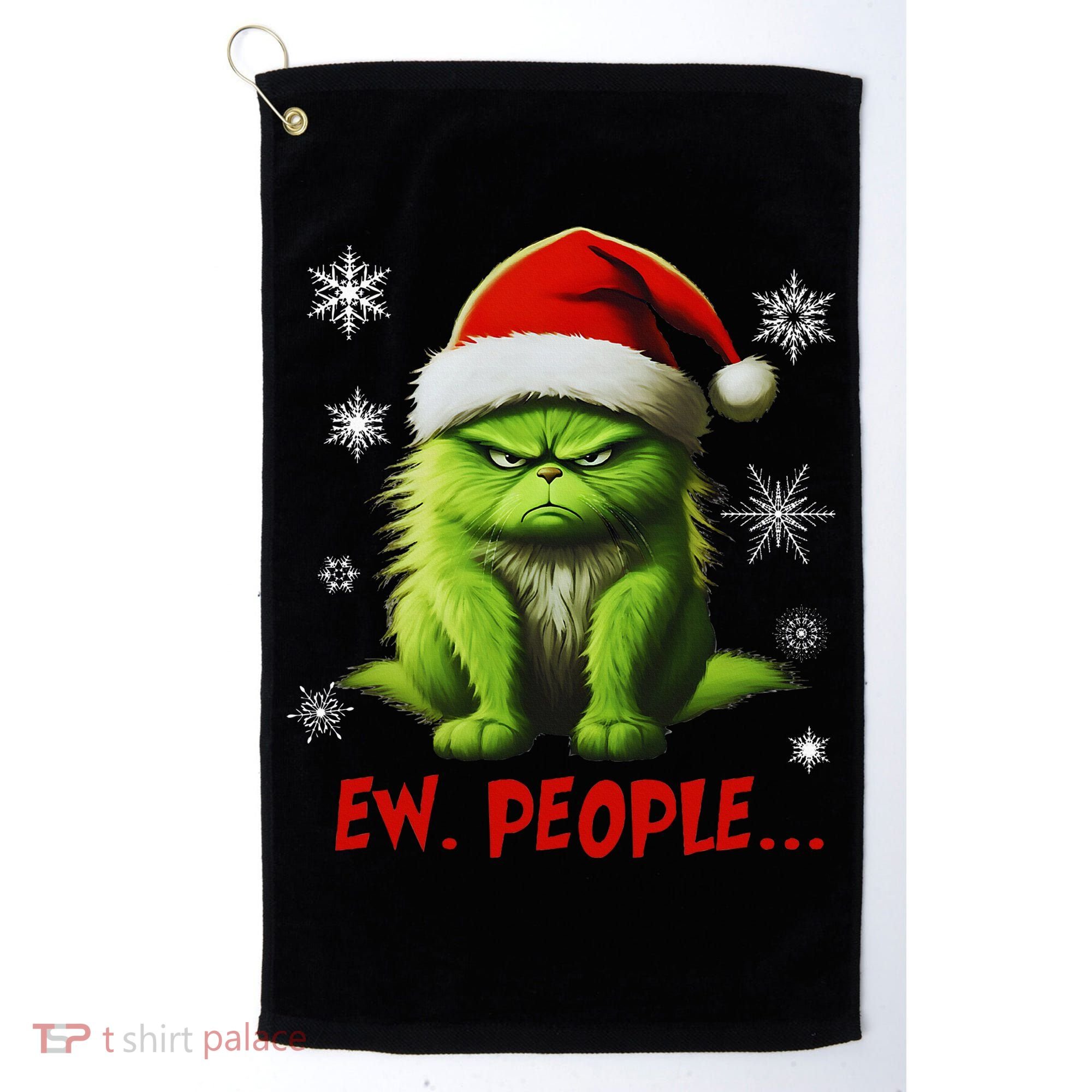 Christmas Cat Ew People Meowy Cat Lovers Golf Towel