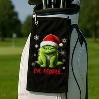 Christmas Cat Ew People Meowy Cat Lovers Golf Towel thumb 2