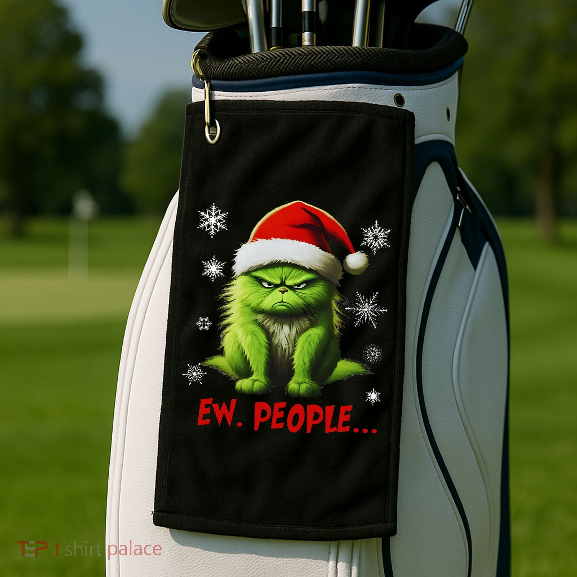 Christmas Cat Ew People Meowy Cat Lovers Golf Towel