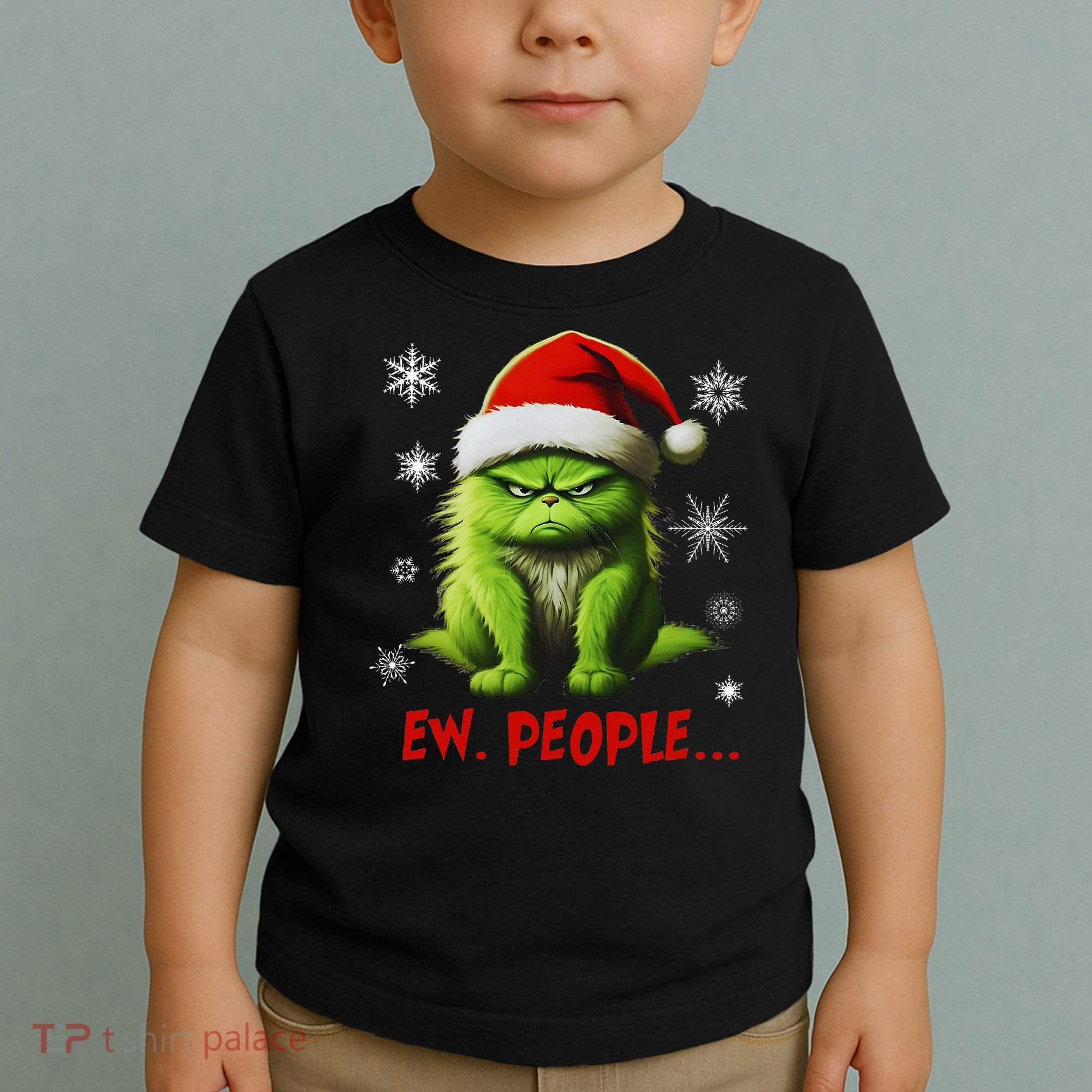 Christmas Cat Ew People Meowy Cat Lovers Toddler T-Shirt