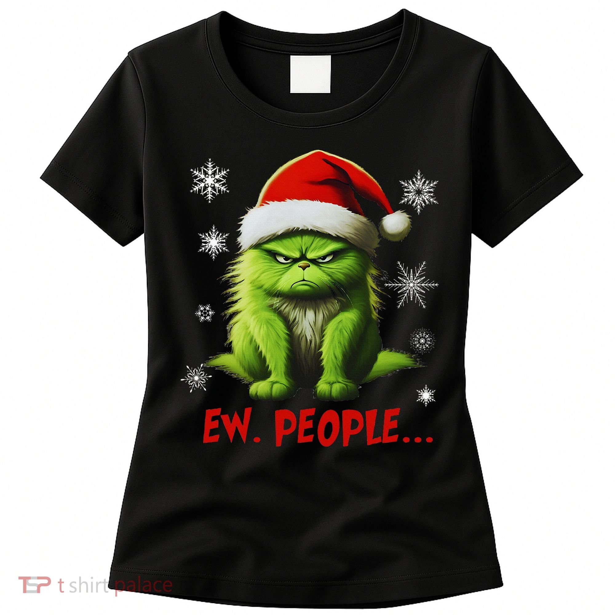 Christmas Cat Ew People Meowy Cat Lovers Women's T-Shirt