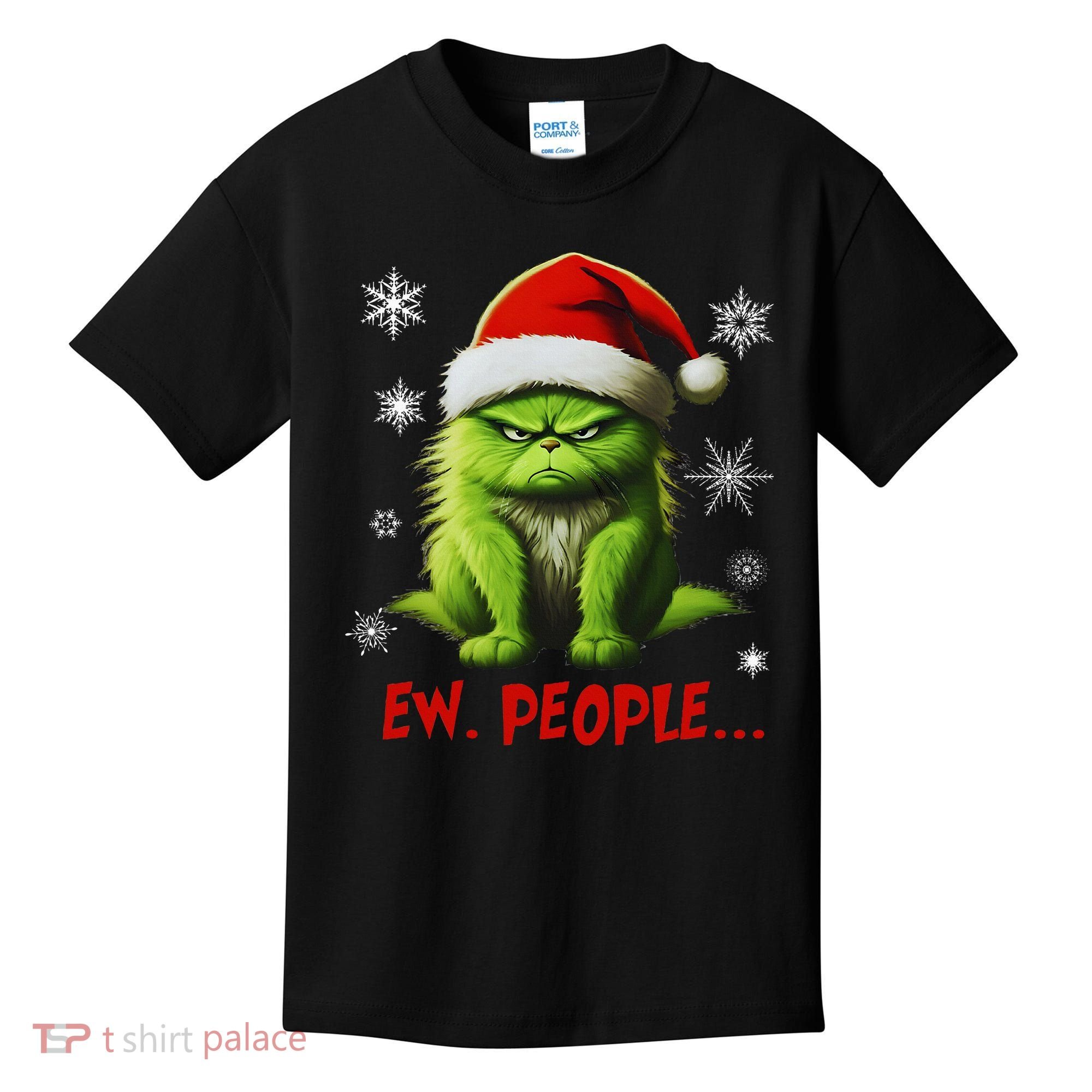 Christmas Cat Ew People Meowy Cat Lovers Kids T-Shirt